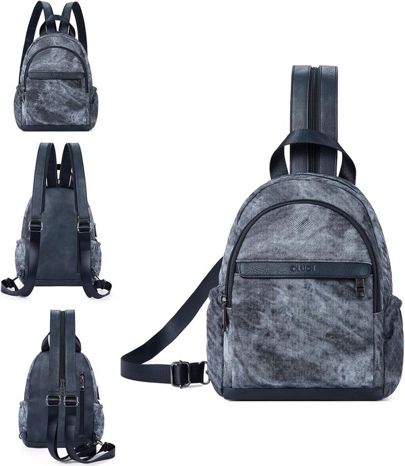 CLUCI Sling Bag for Women Leather Women's Backpack Small Convertible Backpack Purse Crossbody Bag for Travel - Image 1